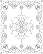 Ornate Floral Medallion Vine Arrangement Rug