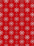 Red White Snowflake Medallion Collage Rug