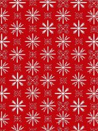 Red White Snowflake Medallion Collage Rug