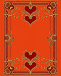 Crimson Gold Double Heart Frame Rug
