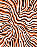 Bold Orange Black Wave Stripes Rug