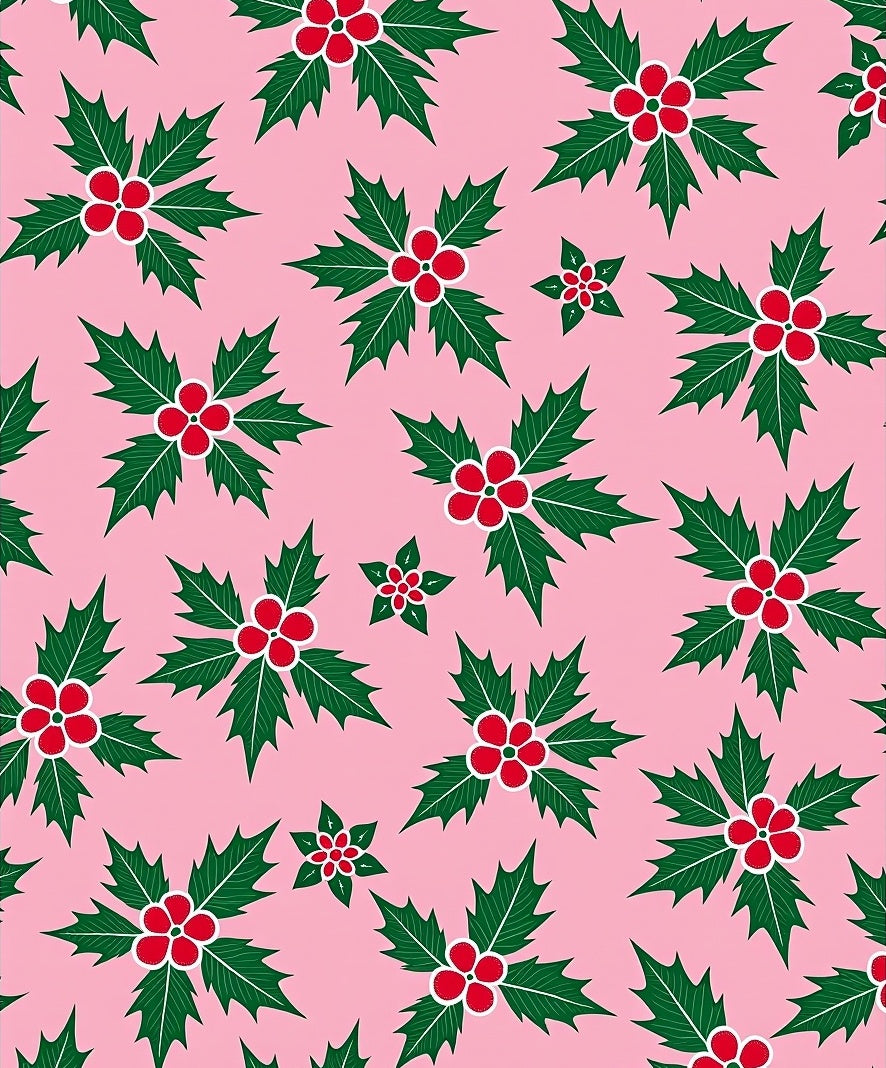 Pink Holly Berry Garden Rug