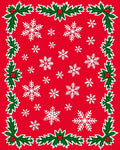 Winter Wonderland Snowflake Holly Garland Rug