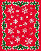 Winter Wonderland Snowflake Holly Garland Rug