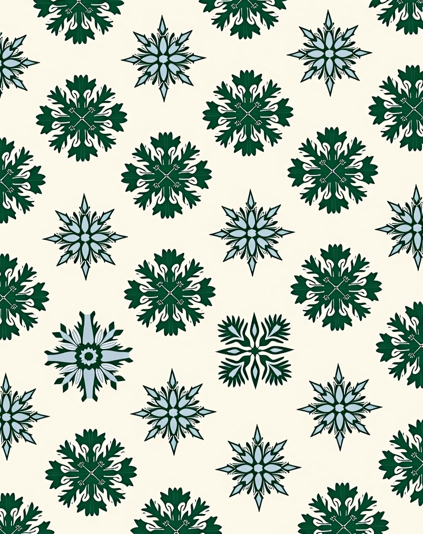 Emerald Green Starburst Snowflake Rug