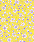 Whimsical Yellow Purple Floral Garden Rug