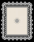 Cream and Black Floral Lace Rug