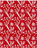 Chinoiseries Red White Floral Tree Scroll Rug