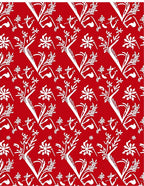 Chinoiseries Red White Floral Tree Scroll Rug