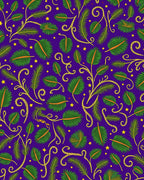 Purple Emerald Leaf Swirl Star Rug