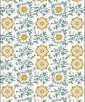 Gilded Teal Floral Garland Medallion Rug
