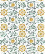 Gilded Teal Floral Garland Medallion Rug
