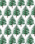 Green Snow-Covered Evergreen Pine Trees Rug