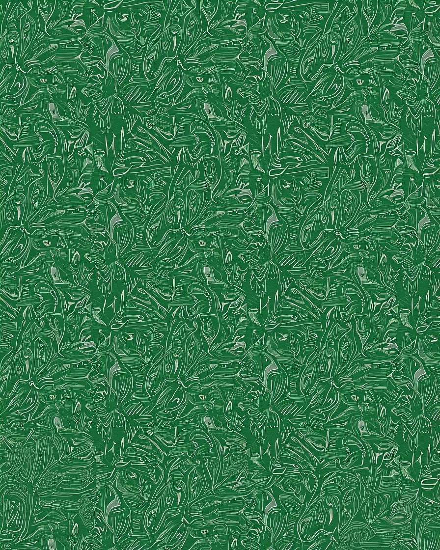 Emerald Green Leafy Swirl Arrangement Rug