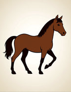 Brown Horse Silhouette Illustration Rug