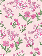 Pink Botanical Garden Floral Rug