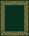 Emerald Golden Decorative Scroll Border Rug