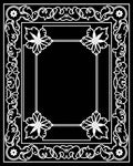 White Floral Scrollwork Border Rug