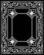 White Floral Scrollwork Border Rug