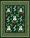 Orchestral Harmony Green Violin Floral Rug