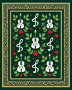 Orchestral Harmony Green Violin Floral Rug