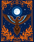Celestial Eagle Moon Midnight Rug