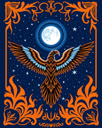 Celestial Eagle Moon Midnight Rug