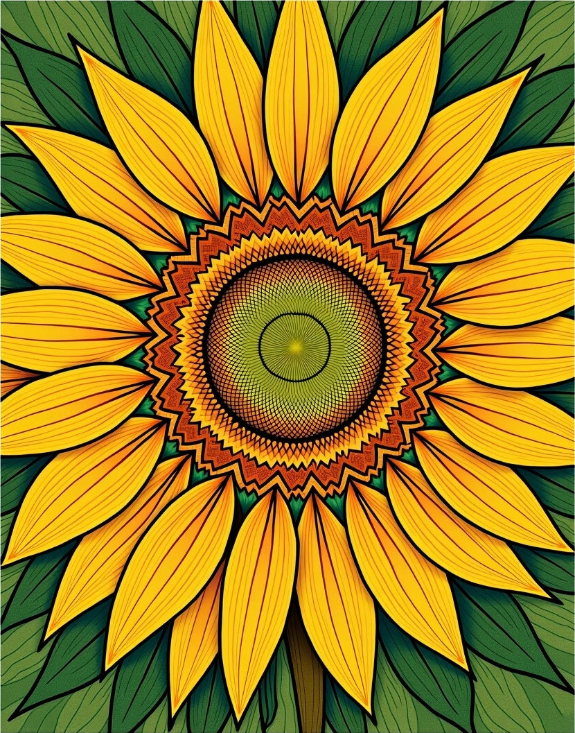 Vibrant Yellow Sunflower Mandala Rug