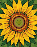 Vibrant Yellow Sunflower Mandala Rug