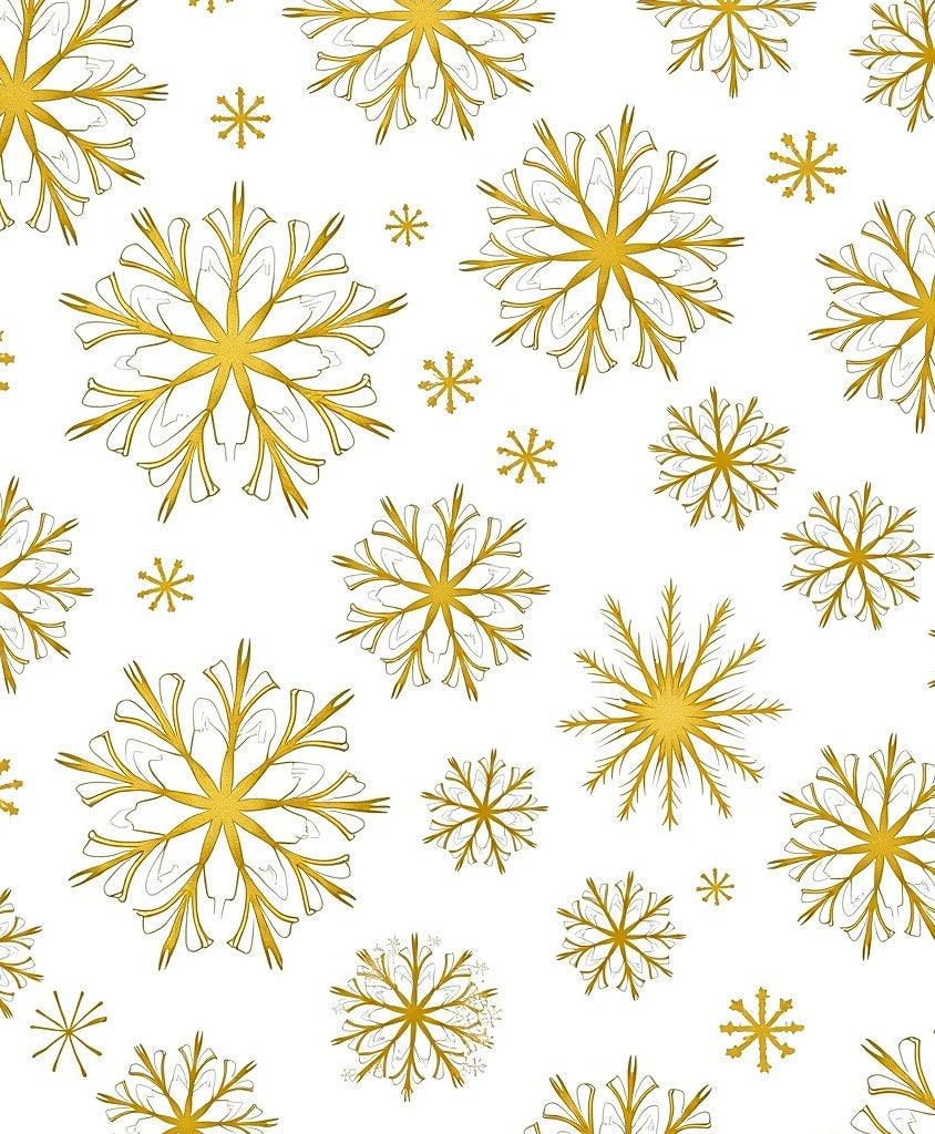 Elegant Gold Snowflake Scatter Rug
