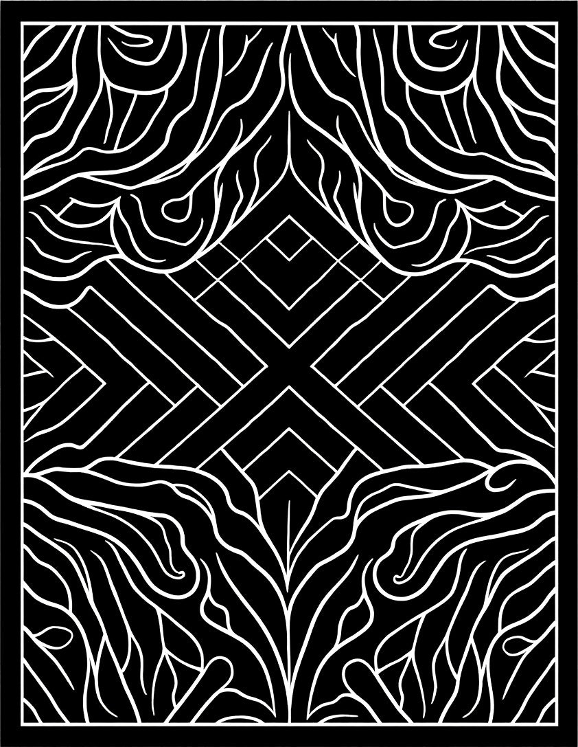 Bold Black White Abstract Organic Rug