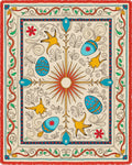 Eclectic Yellow Birds Easter Eggs Sunburst Rug