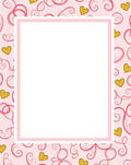 Pink Swirl Heart Whimsical Fabric Rug