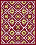 Crimson Yellow Floral Lattice Rug