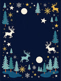 Winter Wonderland Woodland Reindeer Scene Rug