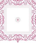 Vibrant Pink Floral Scroll Frame Rug