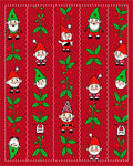Red Festive Gnome Holly Berry Garland Rug
