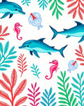 Playful Dolphins Seahorses Sea Flora Rug