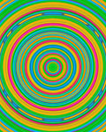 Vibrant Green Blue Yellow Pink Circles Rug