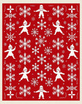Red Snowflakes And Playful People Rug