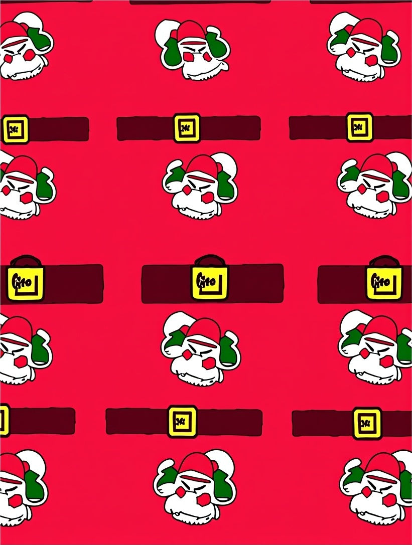 Festive Red Santa Belt Stripe Rug