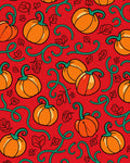Autumn Orange Pumpkin Vine Swirl Rug
