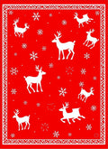 Winter Reindeer Snowflakes Border Rug