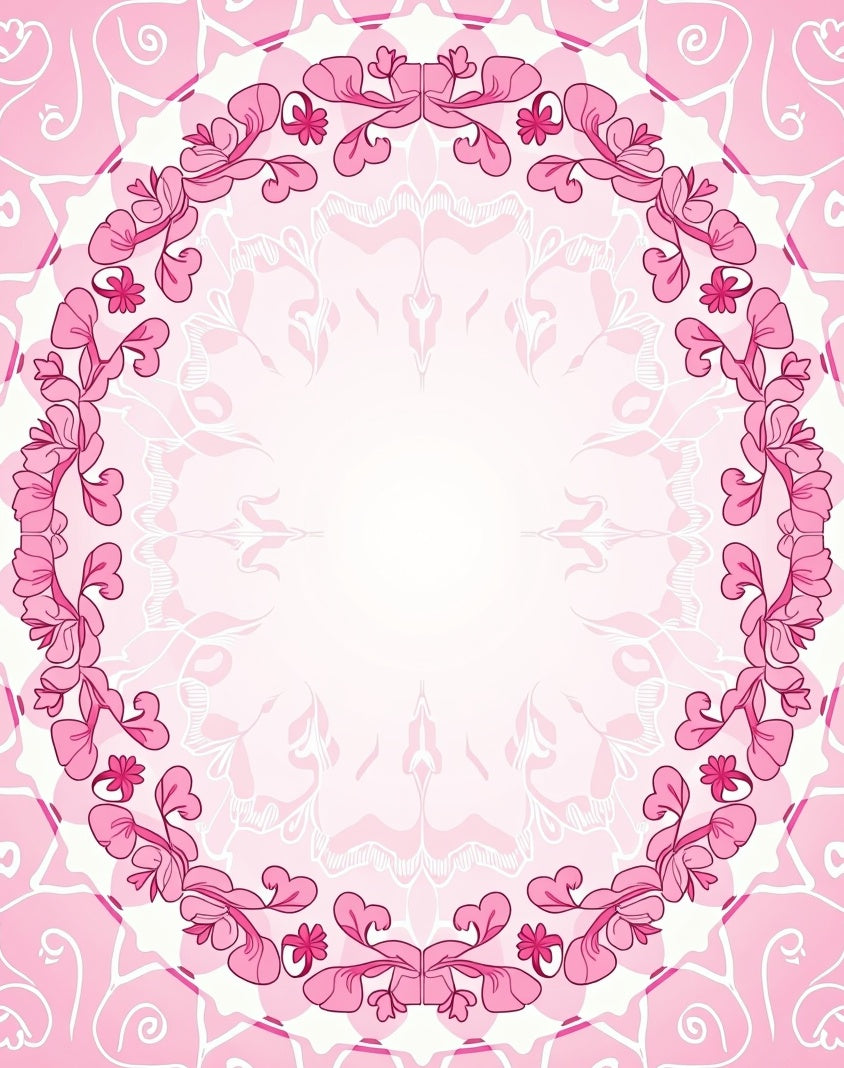 Floral Pink Mandala Arrangement Rug