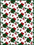 Festive Green Red Christmas Tree Holly Rug