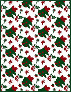 Festive Green Red Christmas Tree Holly Rug