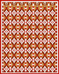Geometric Red Brown Diamond Medallion Rug