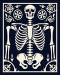 Cream Skeleton With Ornate Borders Rug