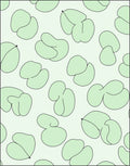Soft Green Abstract Bean Forms Rug