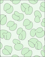 Soft Green Abstract Bean Forms Rug